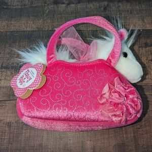 Plush Pony with Pink Purse